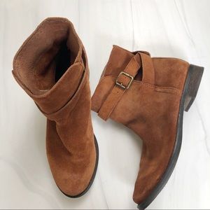 Sam Edelman  Copper Brown Malone Suede Ankle Boots